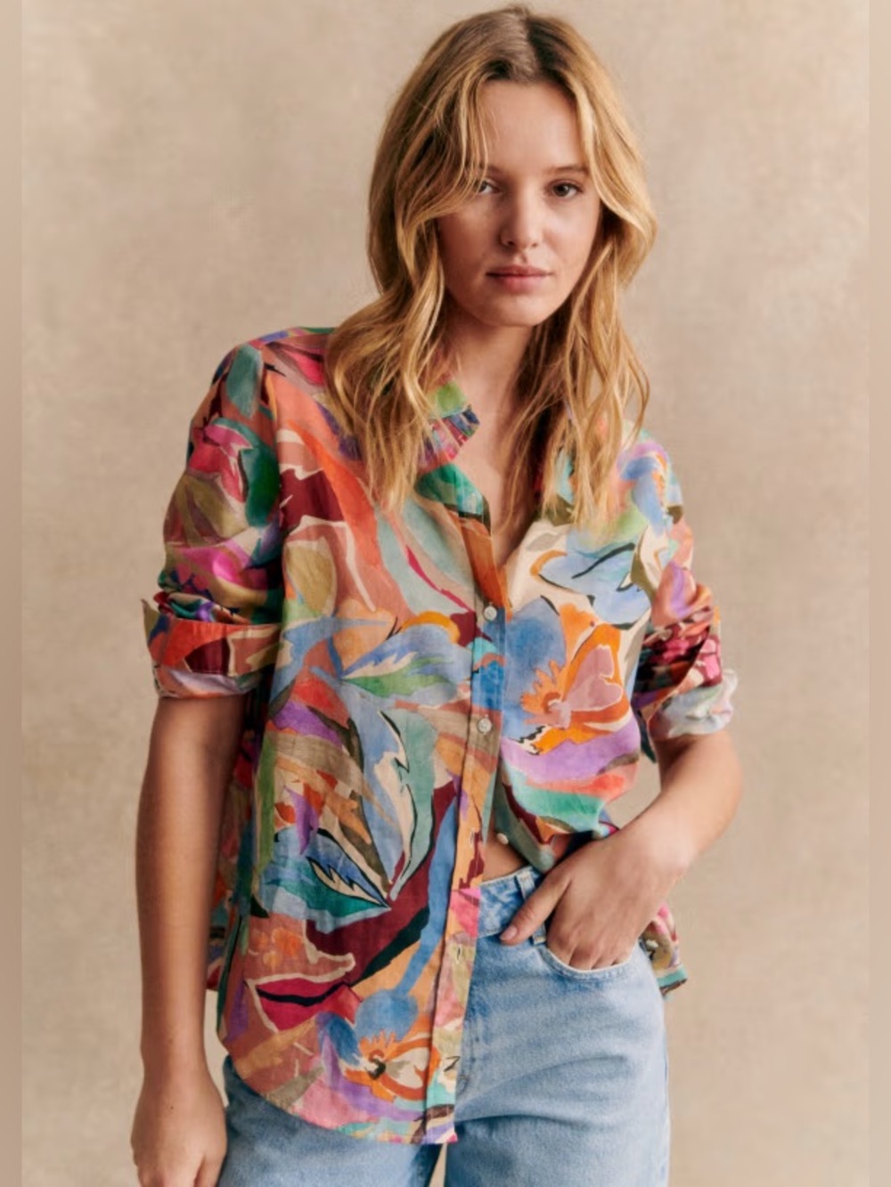 Sezane Pierro Shirt in Multicolored Size 34